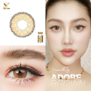 Adore Brown Color Lenses by We Wink – full-face photo showing fashion lens effect
