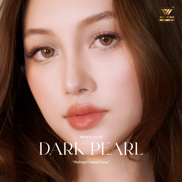 Dark Pearl Brown Color Lenses by We Wink fashion contact lenses – close-up on eye