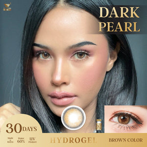 Dark Pearl Brown Color Lenses by We Wink – full-face photo showing fashion lens effect