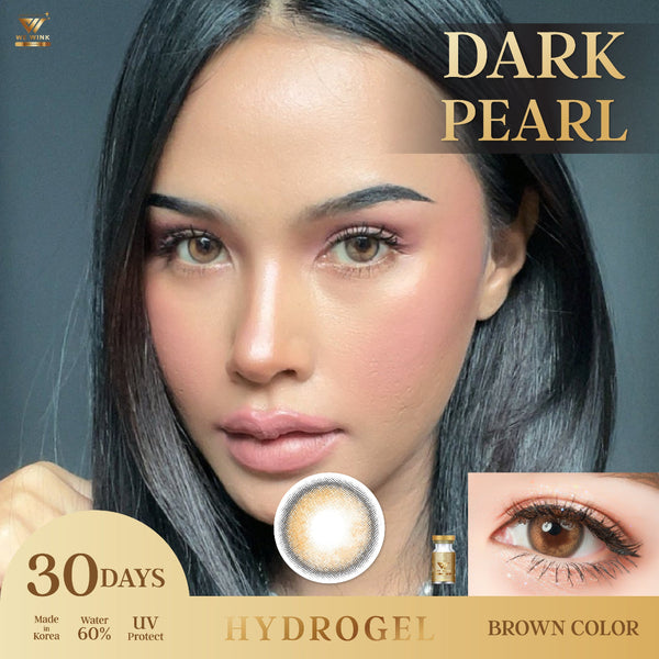 Dark Pearl Brown Color Lenses by We Wink – full-face photo showing fashion lens effect