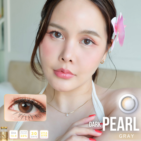 Dark Pearl Gray Color Lenses by We Wink – full-face photo showing fashion lens effect