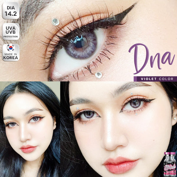 DNA Violet Color Lenses by Wink Lens – full-face photo showing fashion lens effect