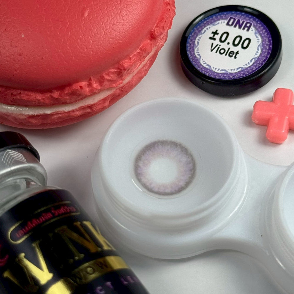 DNA Violet Color Lenses by Wink Lens fashion contact lenses – close-up on eye
