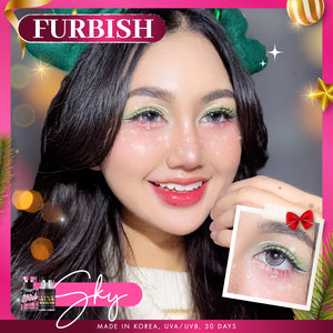 Furbish Blue Color Lenses by Wink Lens fashion contact lenses – close-up on eye