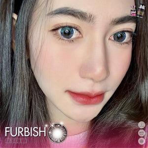 Furbish Blue Color Lenses by Wink Lens – full-face photo showing fashion lens effect