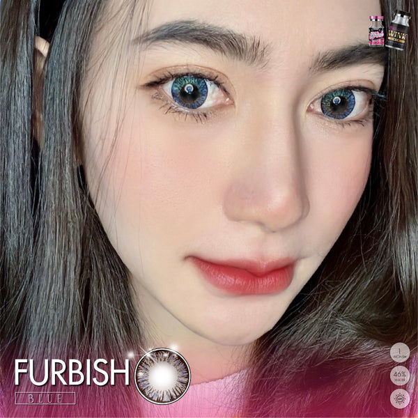 Furbish Blue Color Lenses by Wink Lens – full-face photo showing fashion lens effect