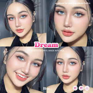 Glory Blue Color Lenses by Wink Lens – cosmetic lens on model with natural makeup