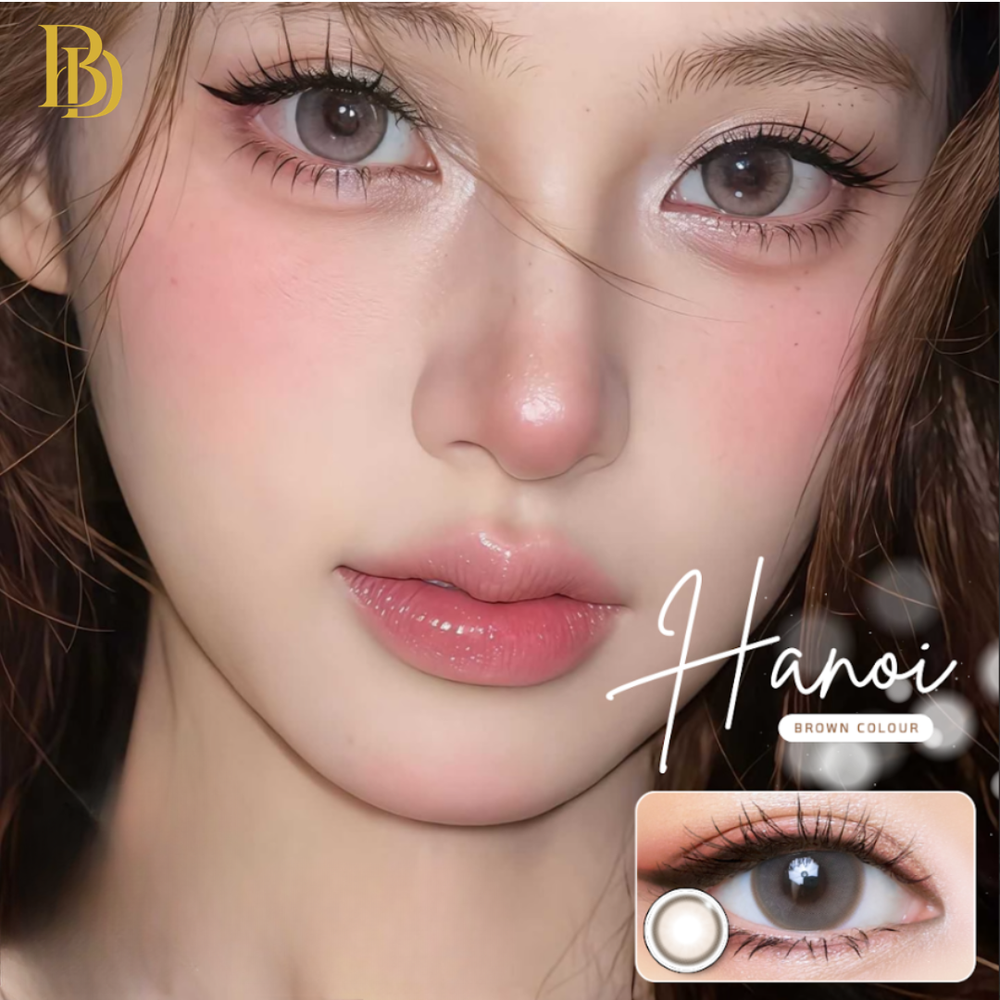 Hanoi Brown fashion contact lenses – close-up on eye