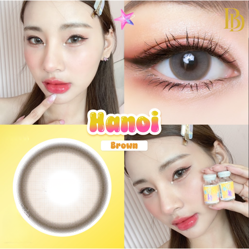 Hanoi Brown fashion contact lenses – close-up on eye