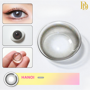 Hanoi Gray Lenses – cosmetic lens on model with natural makeup