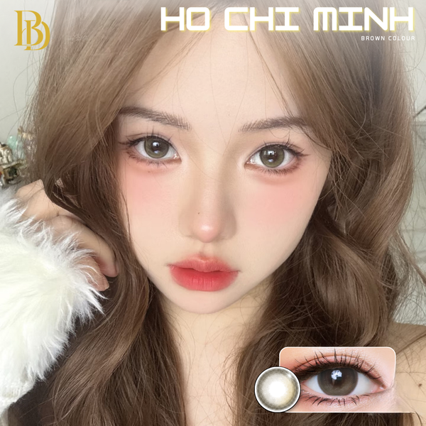 Hochi Minh Brown fashion contact lenses – close-up on eye