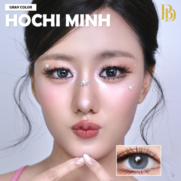 Hochi Minh Gray fashion contact lenses – close-up on eye