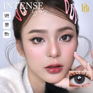 Intense Gray fashion contact lenses – close-up on eye