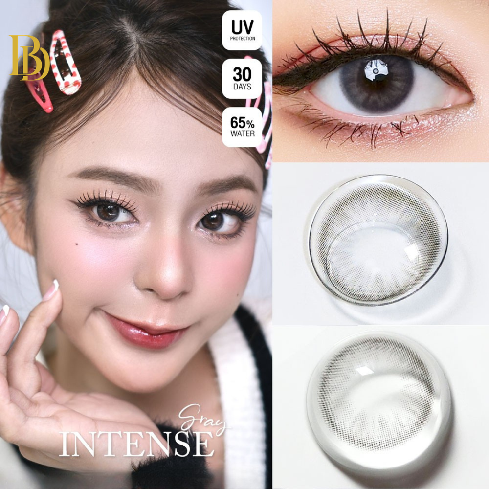 Intense Gray fashion contact lenses – close-up on eye