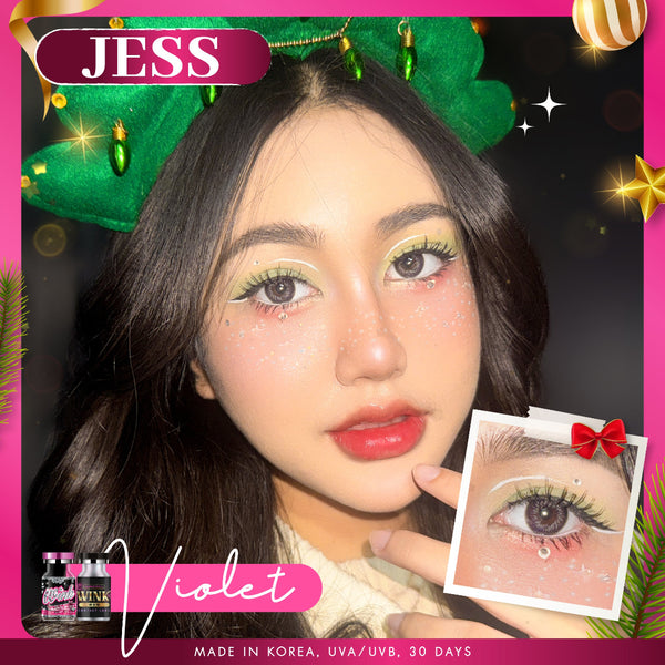 JESS Violet Color Lenses by Wink Lens fashion contact lenses – close-up on eye