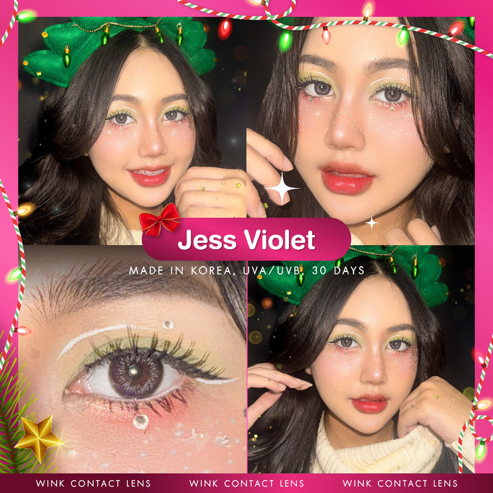 JESS Violet Color Lenses by Wink Lens fashion contact lenses – close-up on eye
