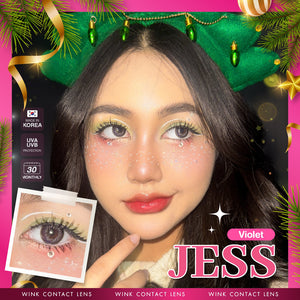JESS Violet Color Lenses by Wink Lens – full-face photo showing fashion lens effect