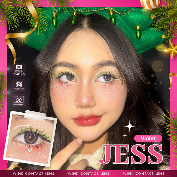 JESS Violet Color Lenses by Wink Lens – full-face photo showing fashion lens effect