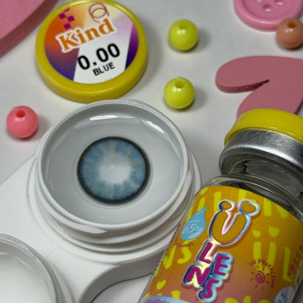 Kind Blue Color Lenses by U Lens – product detail and lens design zoom
