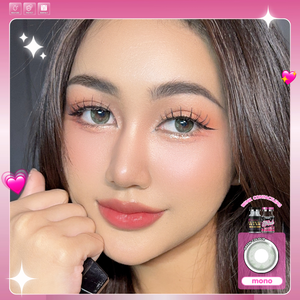 Mono Green Color Lenses by Wink Lens – cosmetic lens on model with natural makeup