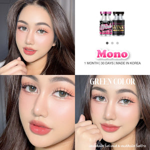 Mono Green Color Lenses by Wink Lens – product detail and lens design zoom