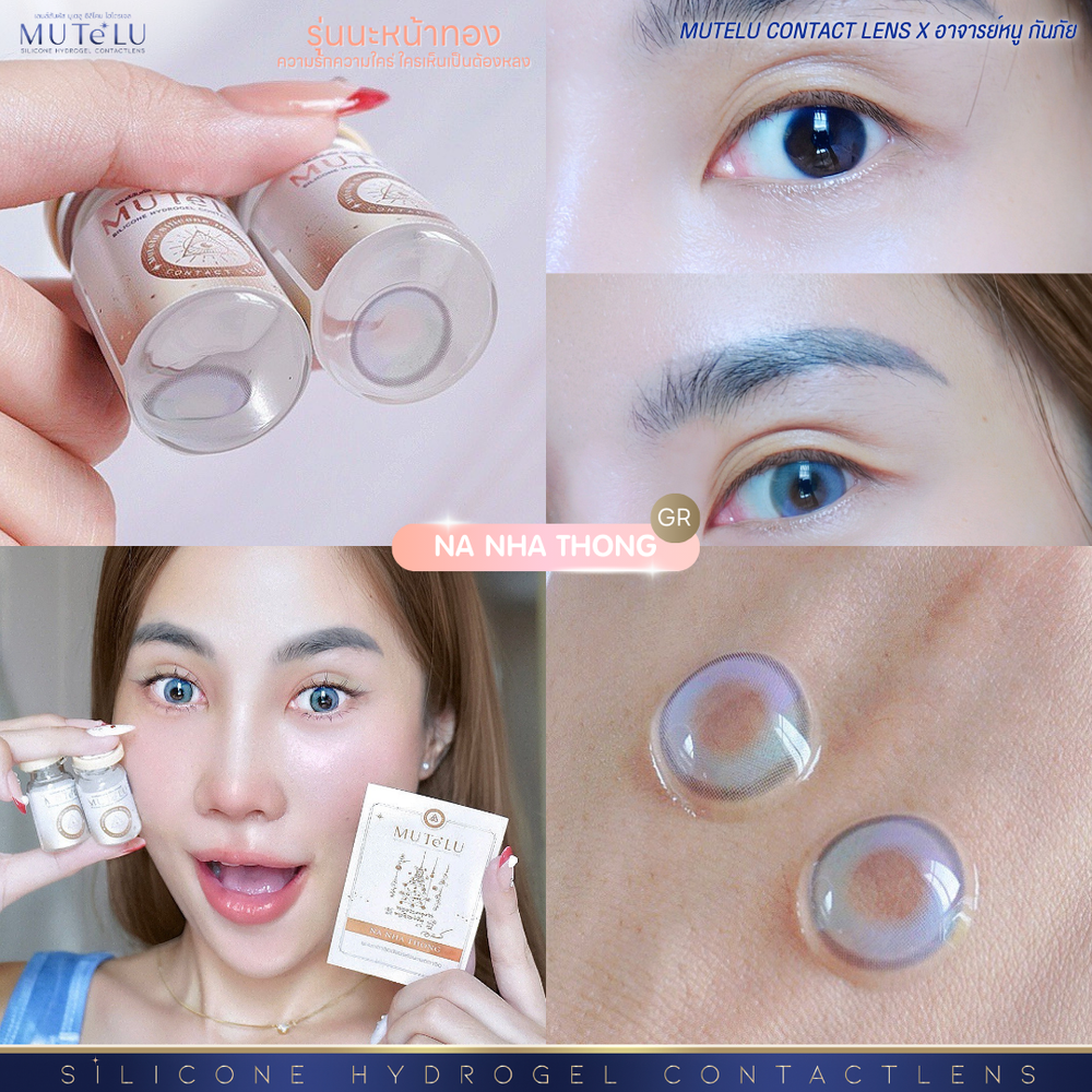 Na Nha Thong Gray Lenses by MUTeLU Lens fashion contact lenses – close-up on eye