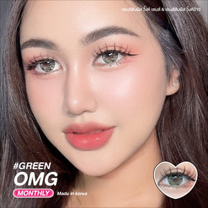OMG Green Color Lenses by Wink Lens – full-face photo showing fashion lens effect