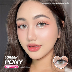 Pony Green Color Lenses by Wink Lens fashion contact lenses – close-up on eye