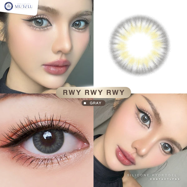 Rwy Rwy Rwy Gray Lenses by MUTeLU Lens – cosmetic lens on model with natural makeup