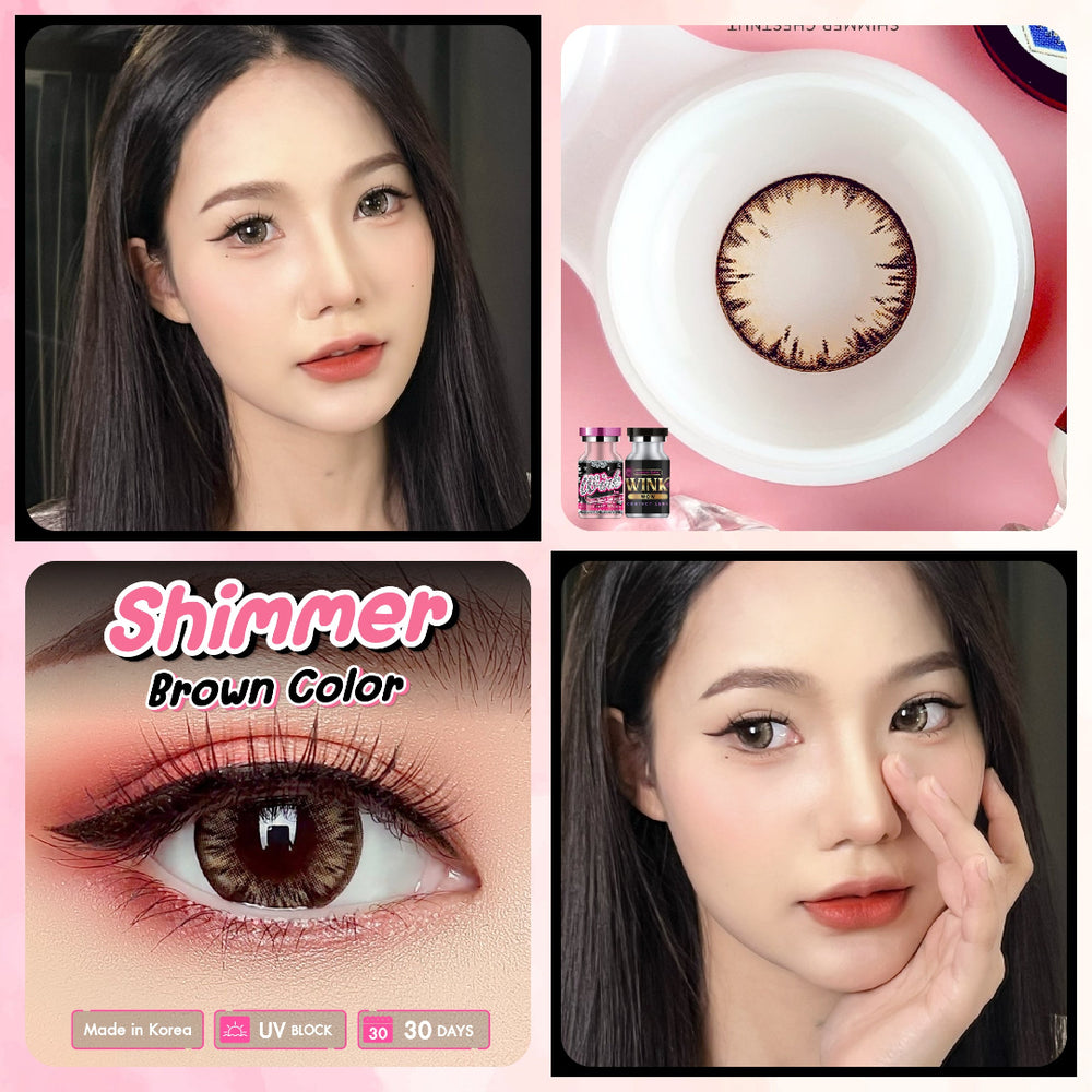 Shimmer Brown Lenses by Wink Lens – full-face photo showing fashion lens effect