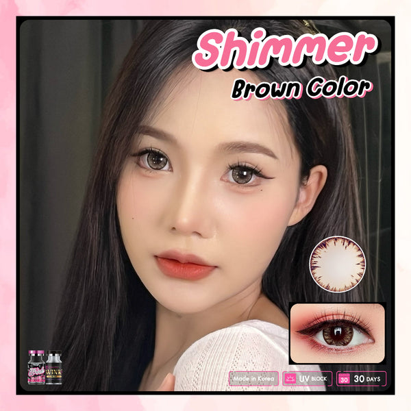 Shimmer Brown Lenses by Wink Lens – full-face photo showing fashion lens effect
