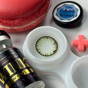 Shimmer Green Color Lenses by Wink Lens – product detail and lens design zoom