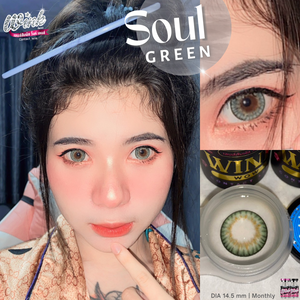 Soul Green Color Lenses by Wink Lens – full-face photo showing fashion lens effect