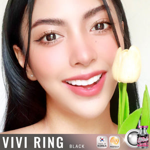Vivi Ring Black Lenses by Wink Lens – full-face photo showing fashion lens effect