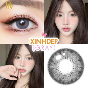 Collage of contact lens wearers with XINHDEP gray contact lenses.
